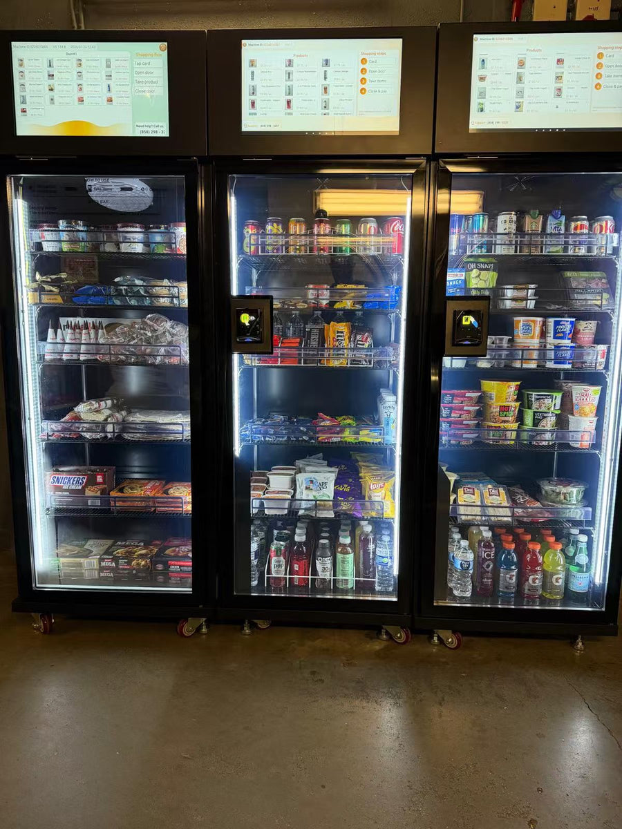 A Real U.S. Customer Installation: Multi-Cabinet AI Smart Fridge for 24/7 Retail