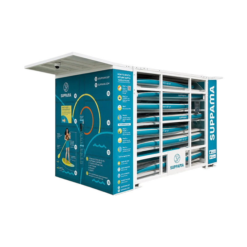 Solar-Powered Self-Service Paddleboard & Surfboard Rental Lockers