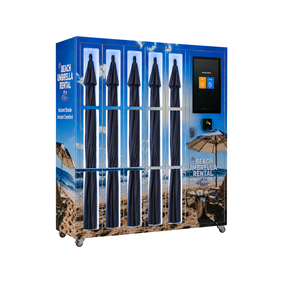 Smart Beach Umbrella Rental Machine with Touchscreen