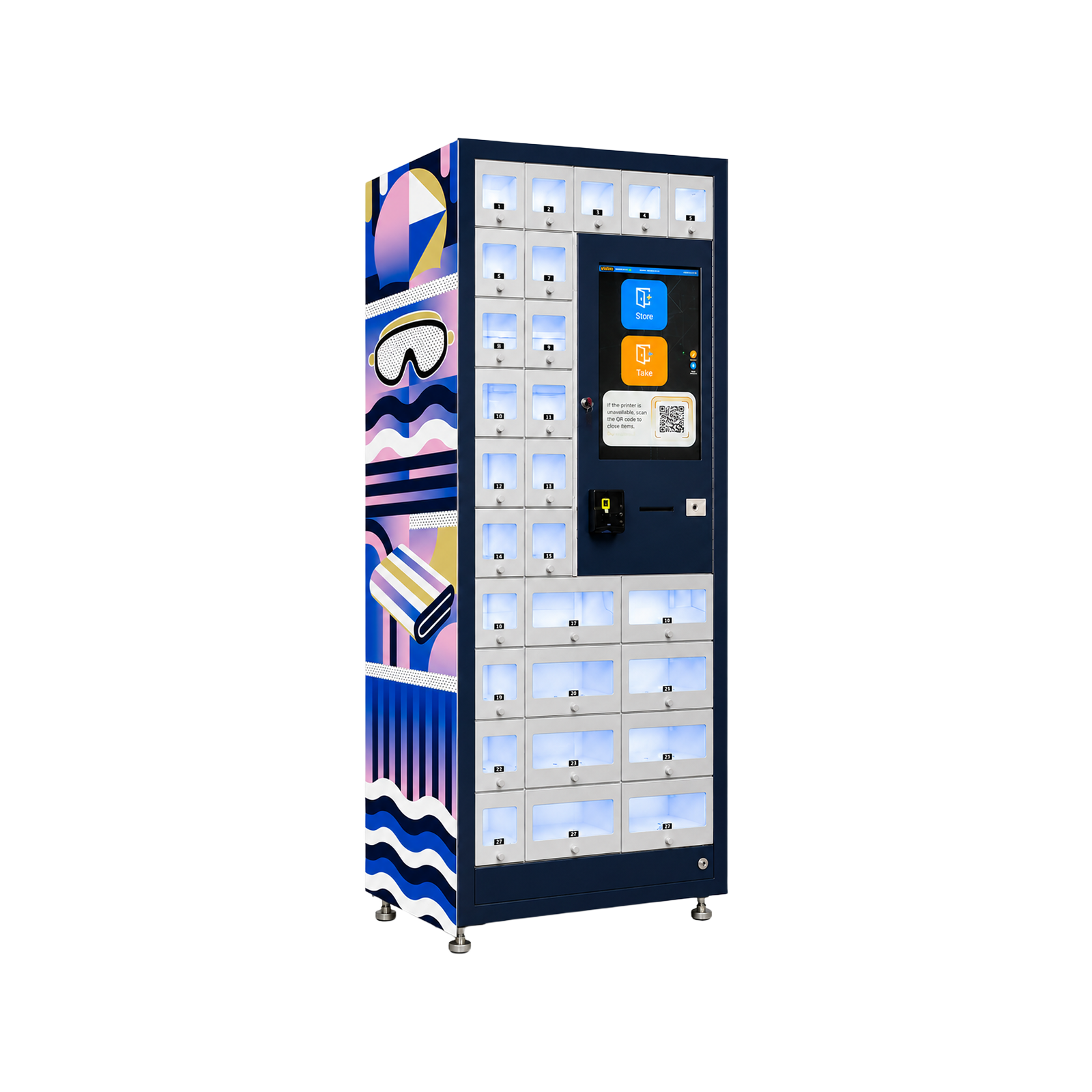 Smart Beach Locker Storage Machine with Touch Screen