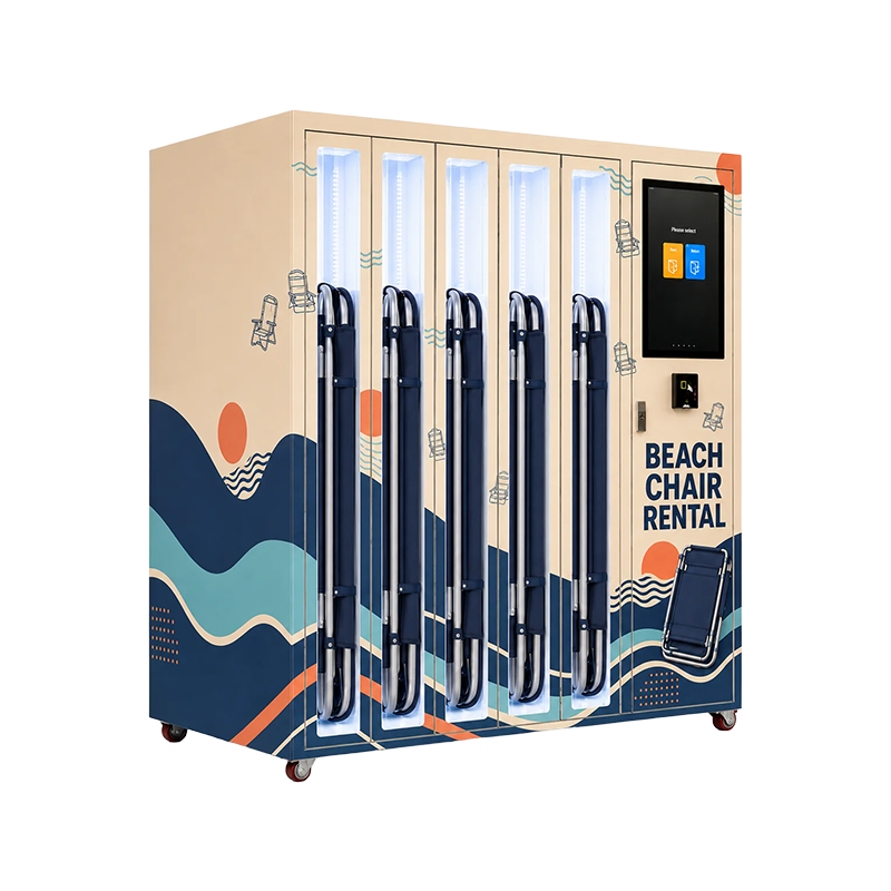 WEIMI 5-Locker Beach Chair Rental Vending Machine with Touch Screen and Card Reader