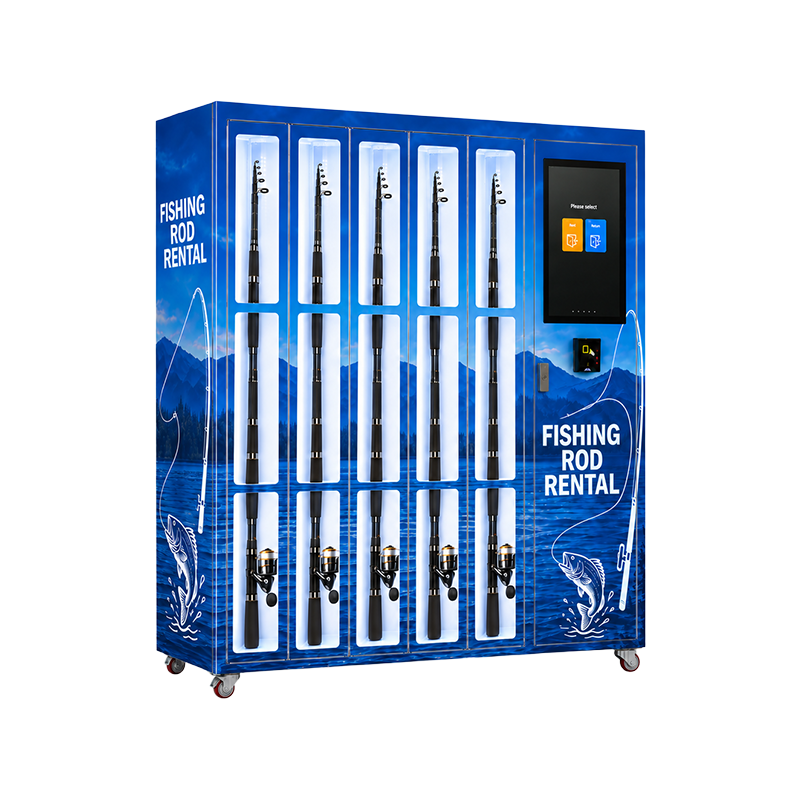 24/7 Smart Fishing Rod Rental Station with 5 Secure Lockers