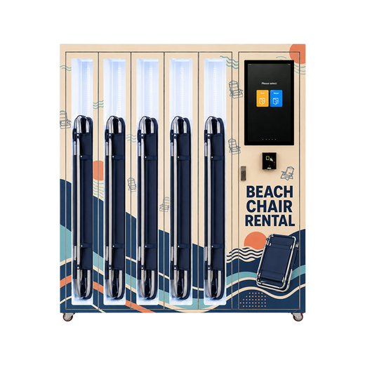 WEIMI 5-Locker Beach Chair Rental Vending Machine with Touch Screen and Card Reader
