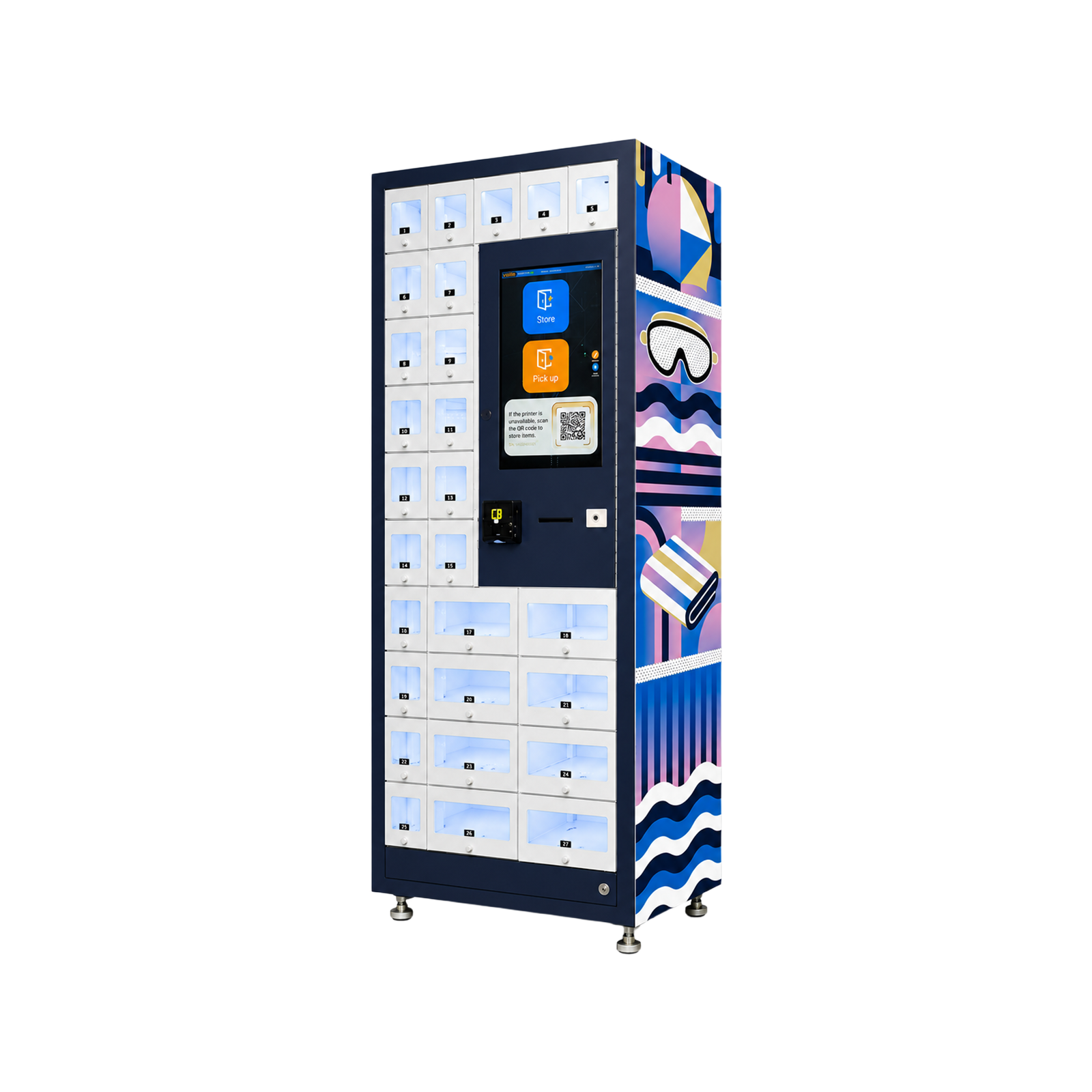 Smart Beach Locker Storage Machine with Touch Screen