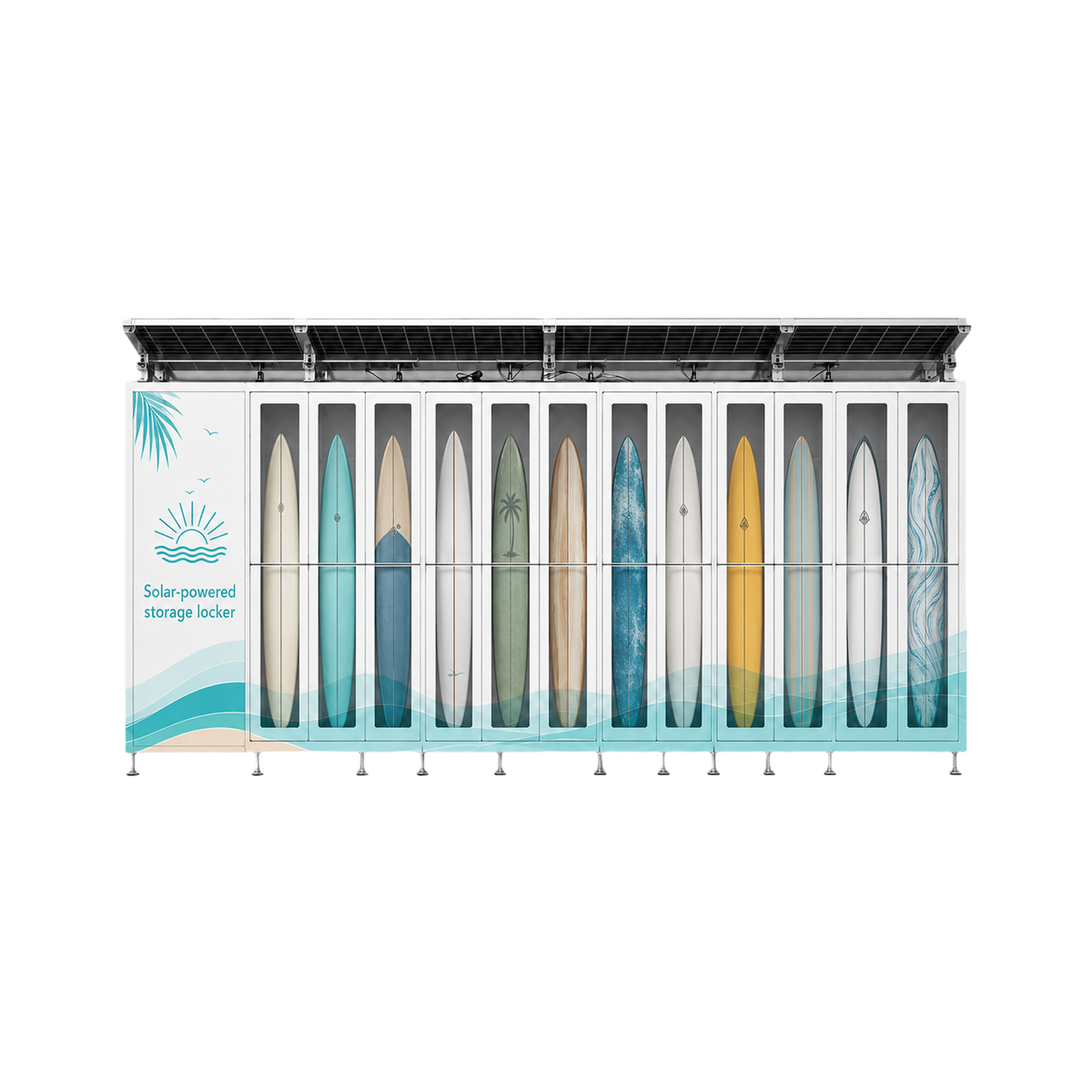 Solar-Powered Self-Service Paddleboard & Surfboard Rental Lockers
