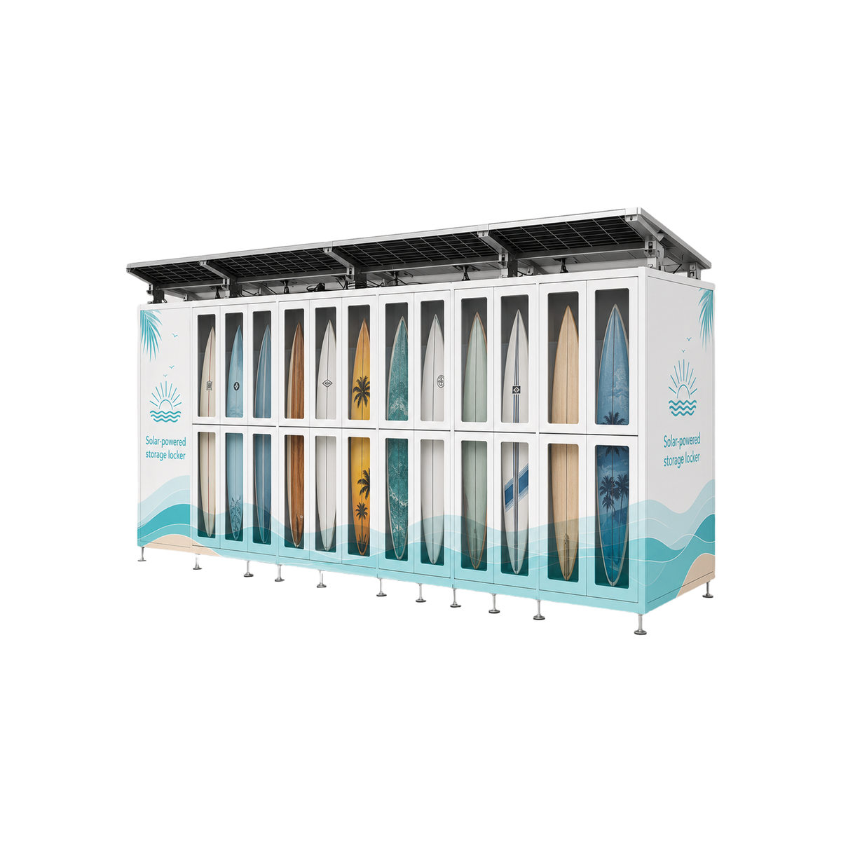 Solar-Powered Self-Service Paddleboard & Surfboard Rental Lockers