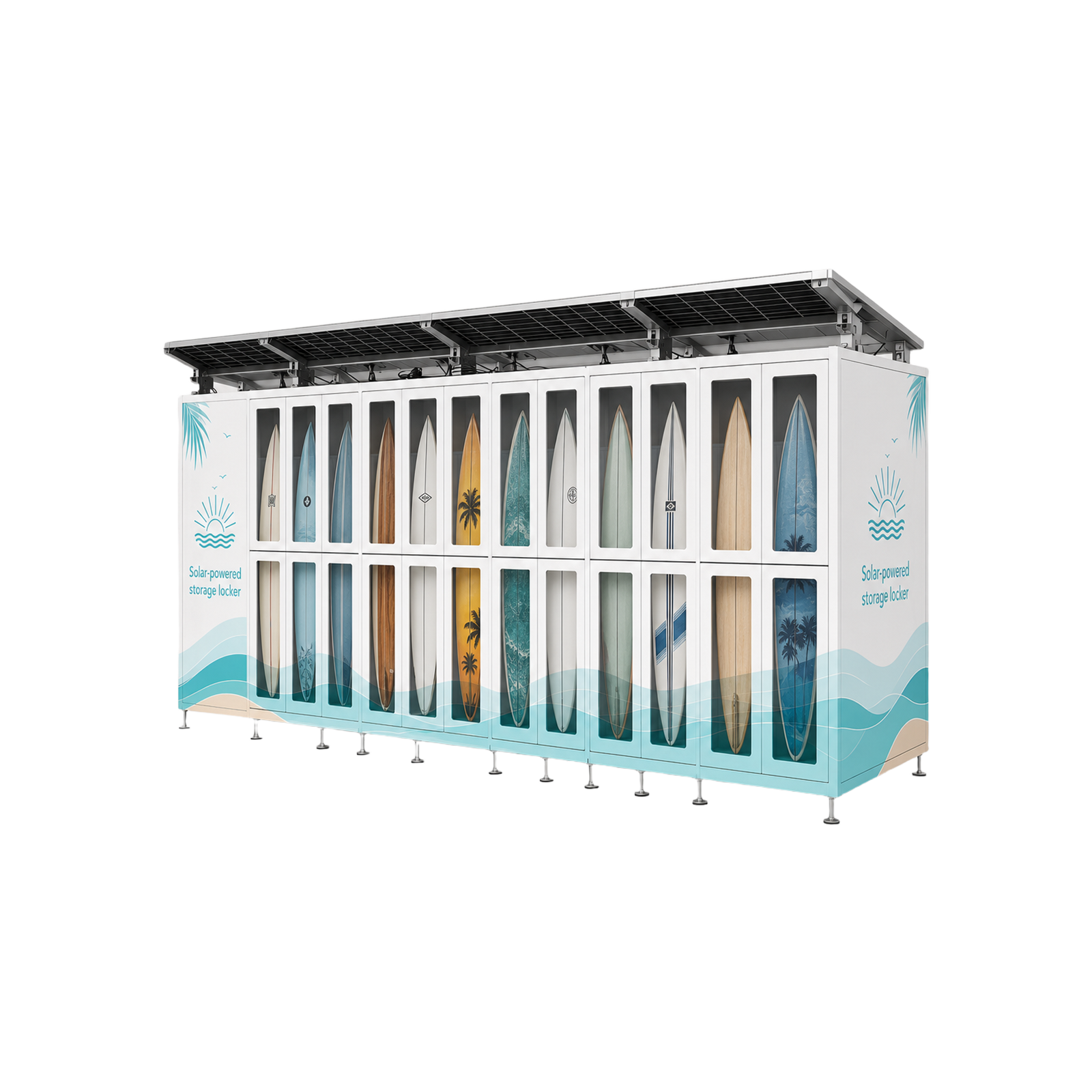 Solar-Powered Self-Service Paddleboard & Surfboard Rental Lockers