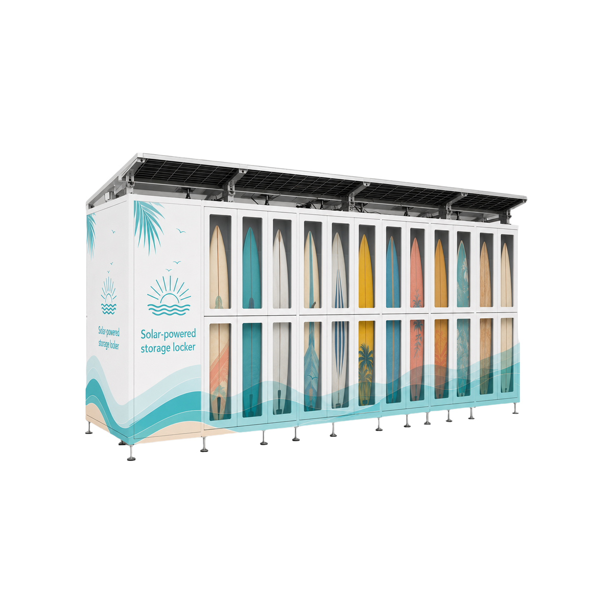 Solar-Powered Self-Service Paddleboard & Surfboard Rental Lockers
