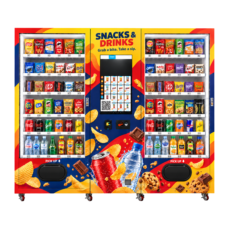 WEIMI Dual-Cabinet Snack and Drink Vending Machine with Touchscreen